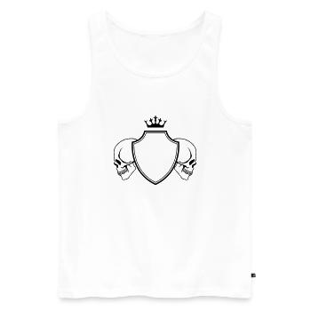Armoiries du crâne - Débardeur bio Premium Homme - blanc - Devant - AI Model Male 178 light (178cm)