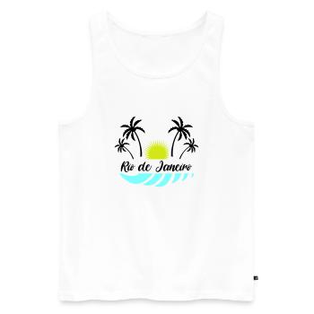 rio de janeiro - Männer Premium Bio Tank Top - Weiß - Vorne - AI Model Male 178 light (178cm)