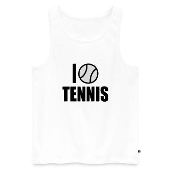 I love Tennis - Men's Premium Organic Tank Top - white - Front - Michal (187cm)