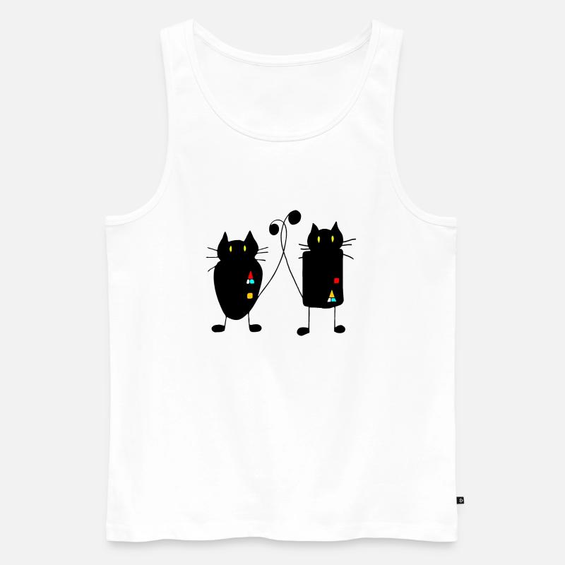 Katzen - Männer Premium Bio Tank Top - Weiß