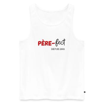 Père fect Depuis 2001 - Débardeur bio Premium Homme - blanc - Devant - Michal (187cm)