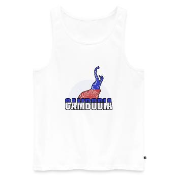Kambodscha Tempel Khmer Vintage Palmen I Geschenk - Männer Premium Bio Tank Top - Weiß - Vorne - Michal (187cm)