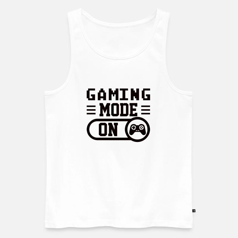 GAMING MODE ON - Männer Premium Bio Tank Top - Weiß