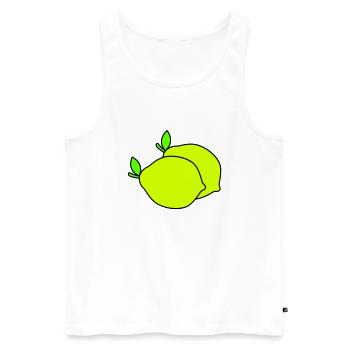 lemons - Men's Premium Organic Tank Top - white - Front - Michal (187cm)