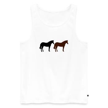 Chevaux - Débardeur bio Premium Homme - blanc - Devant - Michal (187cm)