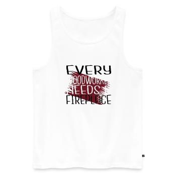 woodcutter chop wood statement jokes forest work - Men's Premium Organic Tank Top - white - Front - Michal (187cm)