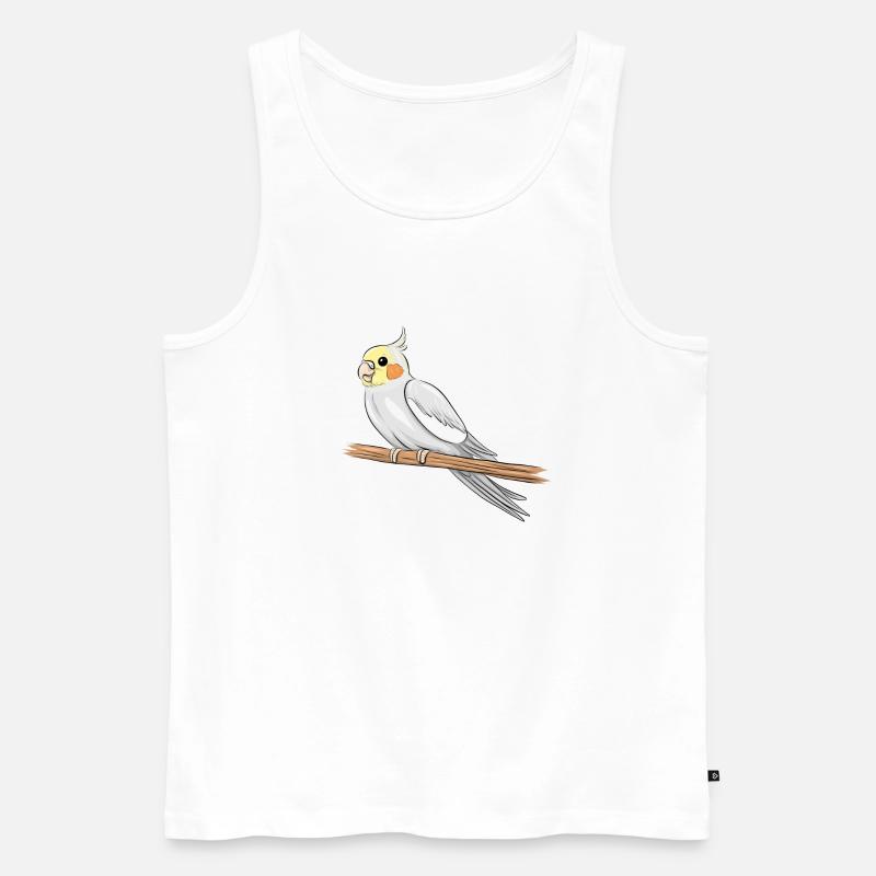 Nymphensittich - Männer Premium Bio Tank Top - Weiß
