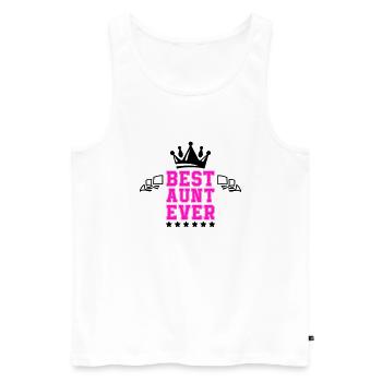 best aunt ever - Männer Premium Bio Tank Top - Weiß - Vorne - AI Model Male 178 light (178cm)