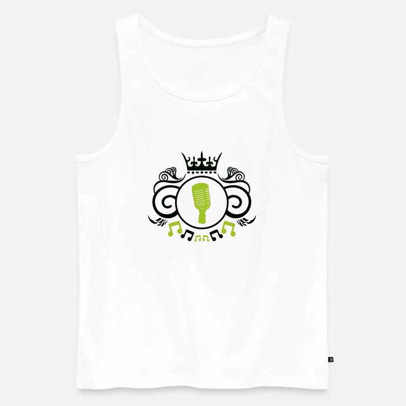 Microphone crest - Men's Premium Organic Tank Top - white
