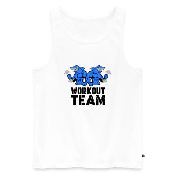 shark hai bodybuilding workout - Männer Premium Bio Tank Top - Weiß - Vorne - Michal (187cm)