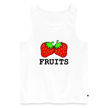 erdbeeren - Männer Premium Bio Tank Top - Weiß - Vorne - Michal (187cm)