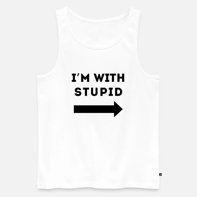 ICH BIN MIT DUMM - Männer Premium Bio Tank Top - Weiß