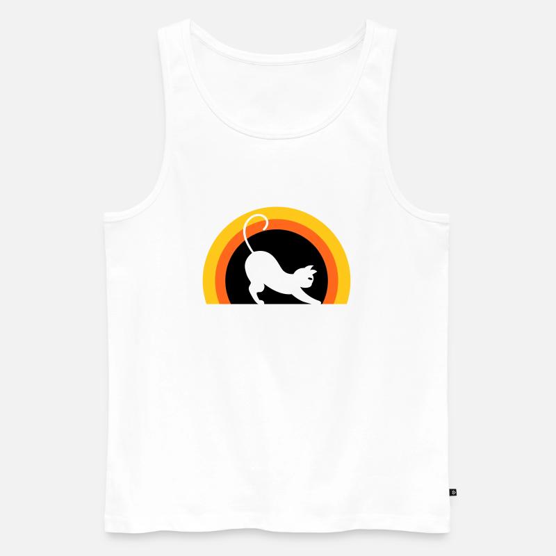 Katze > Vectorgraphic ! Cat - Männer Premium Bio Tank Top - Weiß