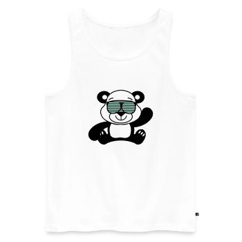 Panda Ours Cool - Débardeur bio Premium Homme - blanc - Devant - Michal (187cm)