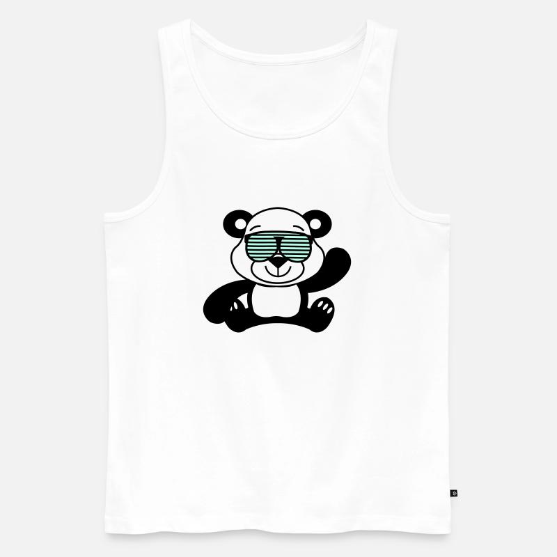 pandabär cool - Männer Premium Bio Tank Top - Weiß