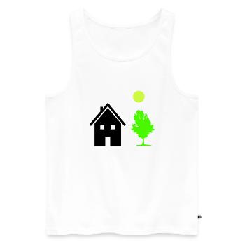 House Tree - Men's Premium Organic Tank Top - white - Front - AI Model Male 178 light (178cm)
