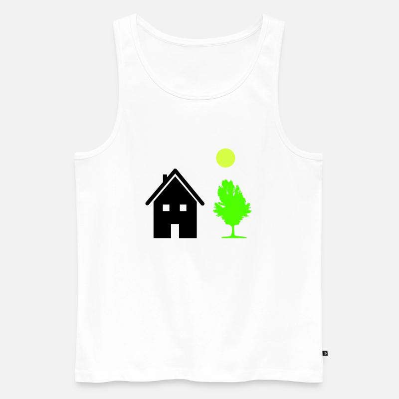 haus baum - Männer Premium Bio Tank Top - Weiß