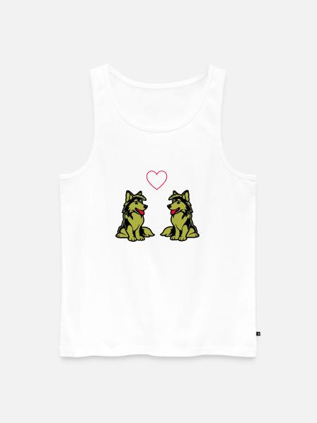 Dog Comic Dog Love - Men's Premium Organic Tank Top - white