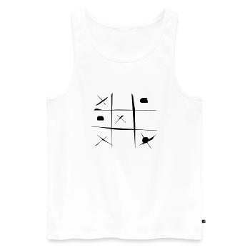TicTacToe - Männer Premium Bio Tank Top - Weiß - Vorne - Michal (187cm)