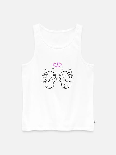 vache bébé amour - Débardeur bio Premium Homme - blanc