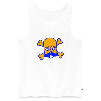 Mr Sir Herr Bart Totenkopf Schädel Knochen Skelett - Männer Premium Bio Tank Top - Weiß - Vorne - AI Model Male 178 light (178cm)