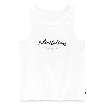 BRAVO. FELICITATIONS. NAISSANCE. ANNIVERSAIRE. BAC - Débardeur bio Premium Homme - blanc - Devant - AI Model Male 178 light (178cm)