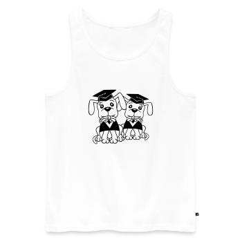 Hunde Schulabschluss Zeugnis Gymnasium College Abi - Männer Premium Bio Tank Top - Weiß - Vorne - Michal (187cm)