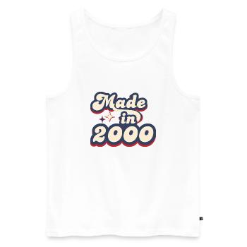 Hergestellt im Jahr 2000 Retro - Männer Premium Bio Tank Top - Weiß - Vorne - AI Model Male 178 light (178cm)