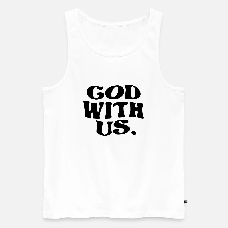 Gott sei mit uns - Männer Premium Bio Tank Top - Weiß