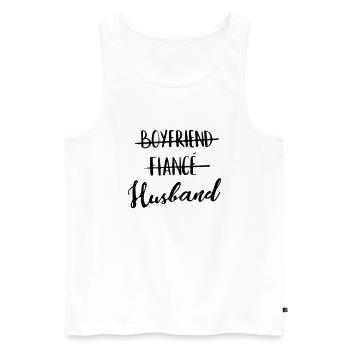 husband - Men's Premium Organic Tank Top - white - Front - Michal (187cm)