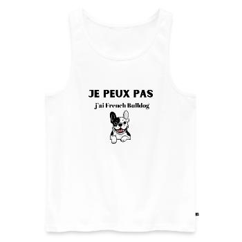 je peux pas jai French Bulldog - Débardeur bio Premium Homme - blanc - Devant - Michal (187cm)