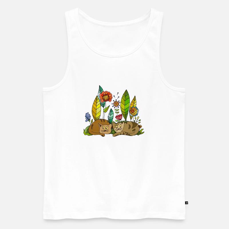 Cats - Men's Premium Organic Tank Top - white