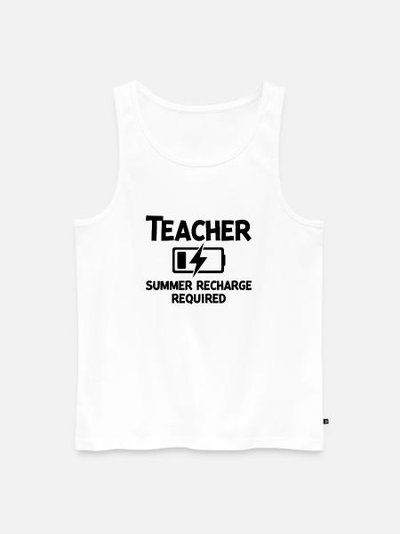 Teacher Summer Recharge Required - Men's Premium Organic Tank Top - white