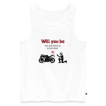 Wirst du für immer mein Rucksack sein? - Männer Premium Bio Tank Top - Weiß - Vorne - Michal (187cm)