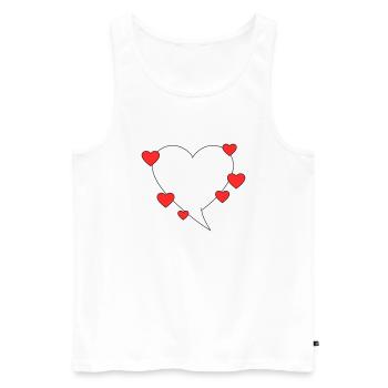 Sprechblase mit Herzen - Männer Premium Bio Tank Top - Weiß - Vorne - AI Model Male 178 light (178cm)