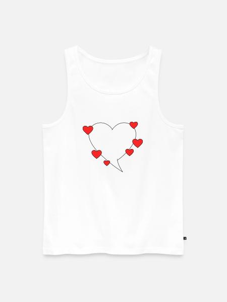 Speech bubble with hearts - Men's Premium Organic Tank Top - white