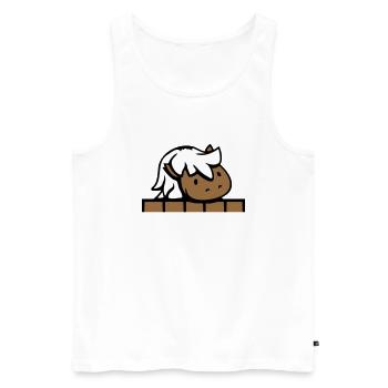 Pferd hinter Zaun versteckt Holz Mauer Stalltür - Männer Premium Bio Tank Top - Weiß - Vorne - AI Model Male 178 light (178cm)
