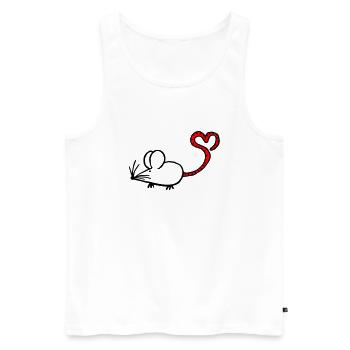 Mausi-Herz - Männer Premium Bio Tank Top - Weiß - Vorne - Michal (187cm)