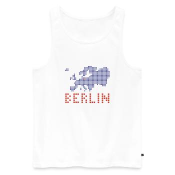 Berlin - Männer Premium Bio Tank Top - Weiß - Vorne - Michal (187cm)