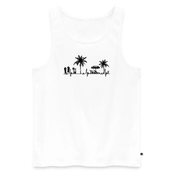 Herzschlag Palme Glas Flipp Flop Sommer Liebhaber - Männer Premium Bio Tank Top - Weiß - Vorne - Michal (187cm)