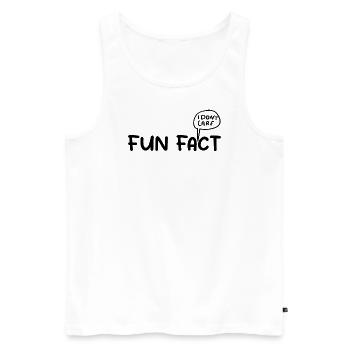Fun Fact: Es ist mir egal | Lustiger Spruch Sarkastisch - Männer Premium Bio Tank Top - Weiß - Vorne - Michal (187cm)