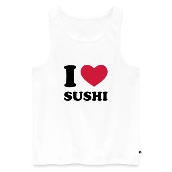 I Love Sushi - Männer Premium Bio Tank Top - Weiß - Vorne - Michal (187cm)