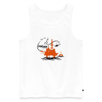 Forties Oil Rig Platform North Sea Aberdeen - Men's Premium Organic Tank Top - white - Front - Michal (187cm)