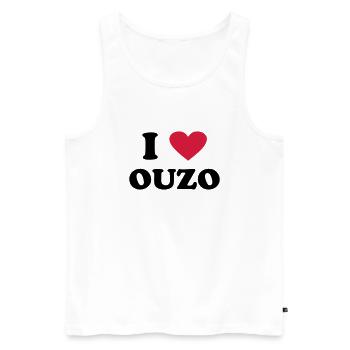 I love Ouzo - Männer Premium Bio Tank Top - Weiß - Vorne - Michal (187cm)