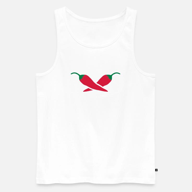Peperoni - Männer Premium Bio Tank Top - Weiß