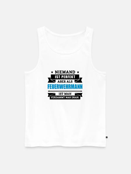 Funshirt Feuerwehrmann - Männer Premium Bio Tank Top - Weiß