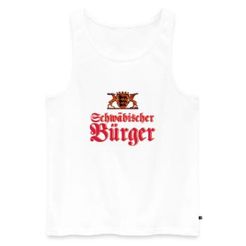 Schwäbischer Bürger - Männer Premium Bio Tank Top - Weiß - Vorne - Michal (187cm)