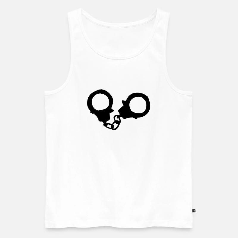handcuffs1 - Männer Premium Bio Tank Top - Weiß