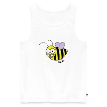 biene - Männer Premium Bio Tank Top - Weiß - Vorne - AI Model Male 178 light (178cm)