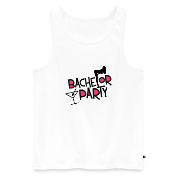 bachelor_party_sekt - Men's Premium Organic Tank Top - white - Front - AI Model Male 178 light (178cm)